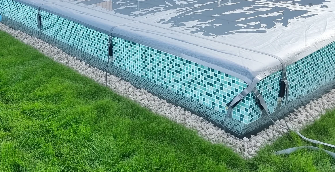 Покрывало для бассейна под снегом — защита зимой в Каменске-Шахтинском